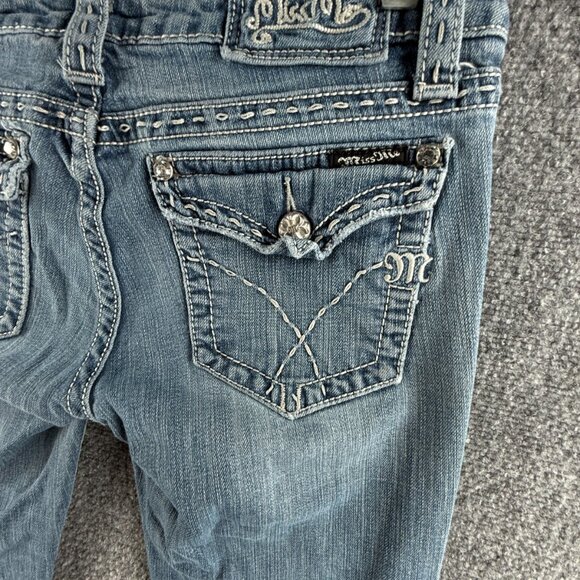 Miss Me Jeans Embellished Denim 30 Boot Cut Urban Embroidered Women ACTL 30X32 - Picture 15 of 16